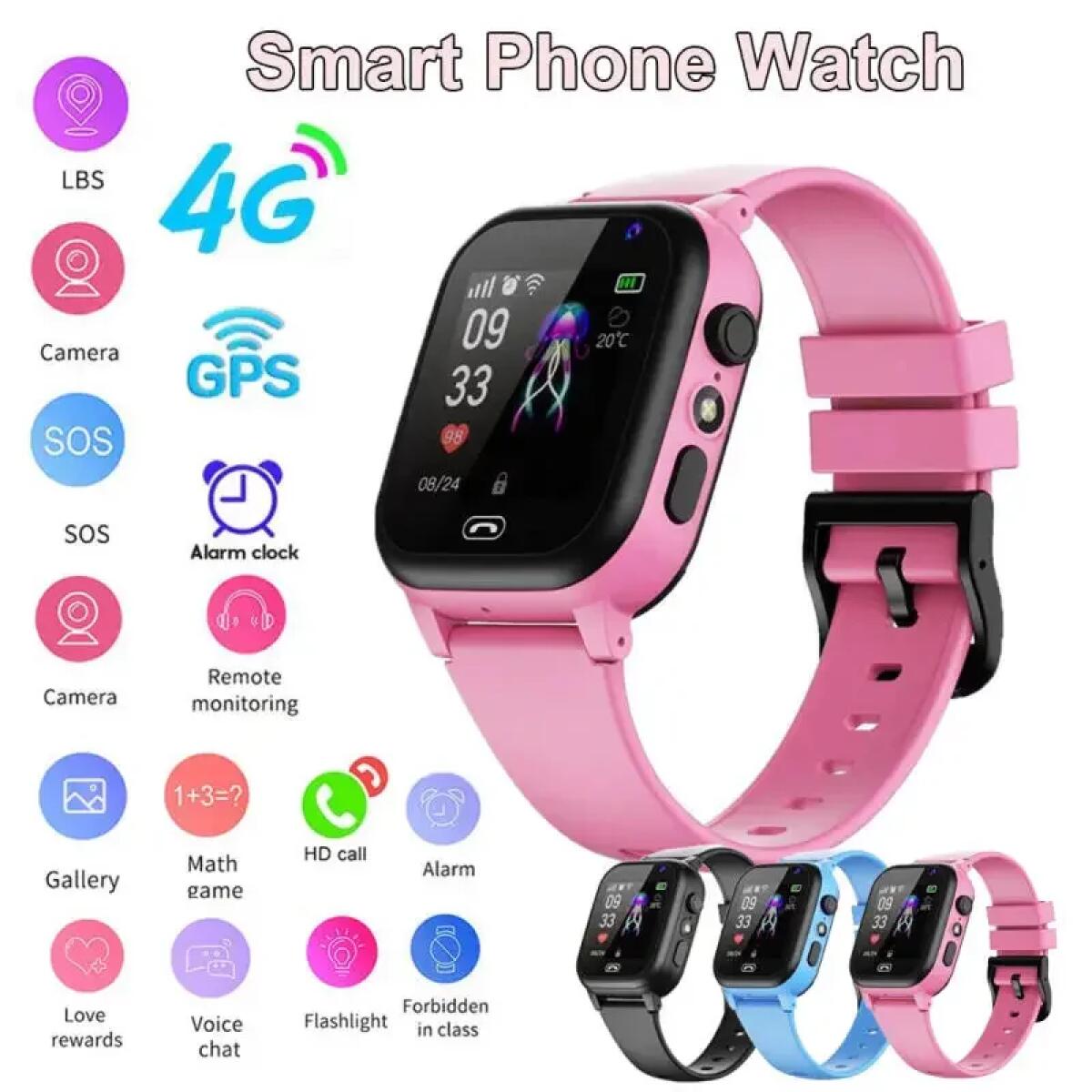 Smartwatch Watches For Kids With Gps - Kids Smart Watch 4G Multifunctional Waterproof