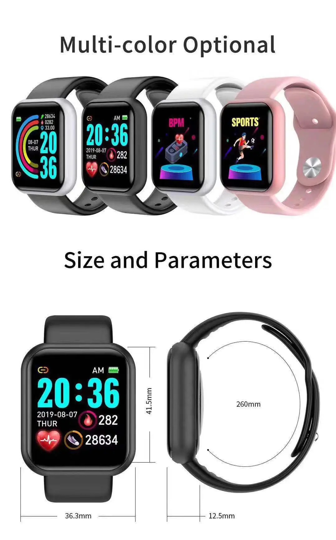 Watch Smart Y68 - D20 Pro Smart Watch Men Y68