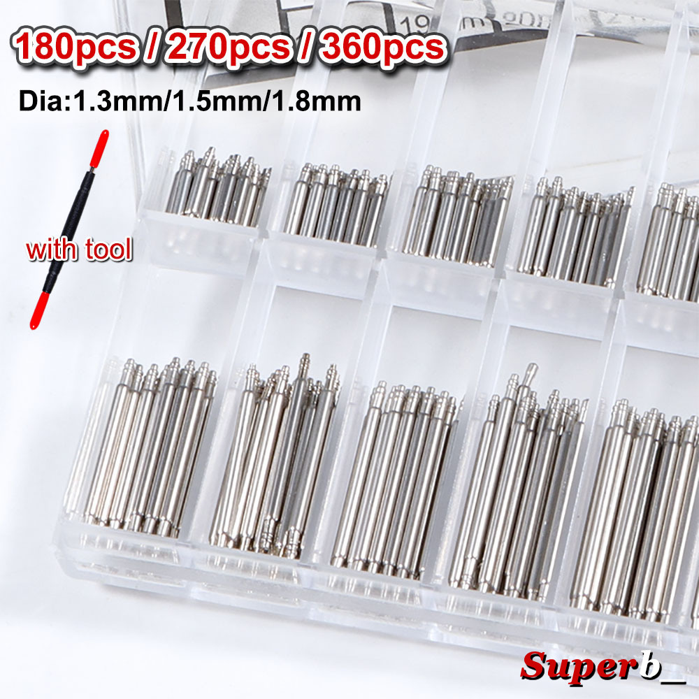 Spring Bar Tool - 360pcs Dia 1.3mm/1.5mm/1.8mm Strainless Steel Spring