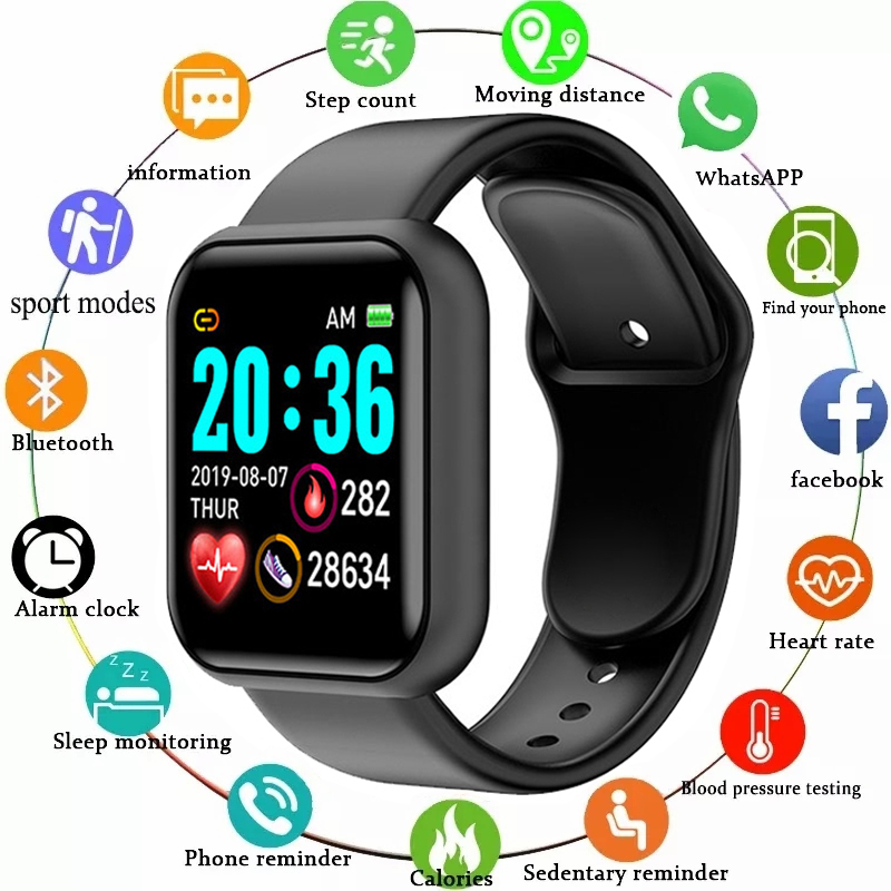 Y68 Smart Watch Men Women Hear - Watch Smart Y68 ulasan dan harga