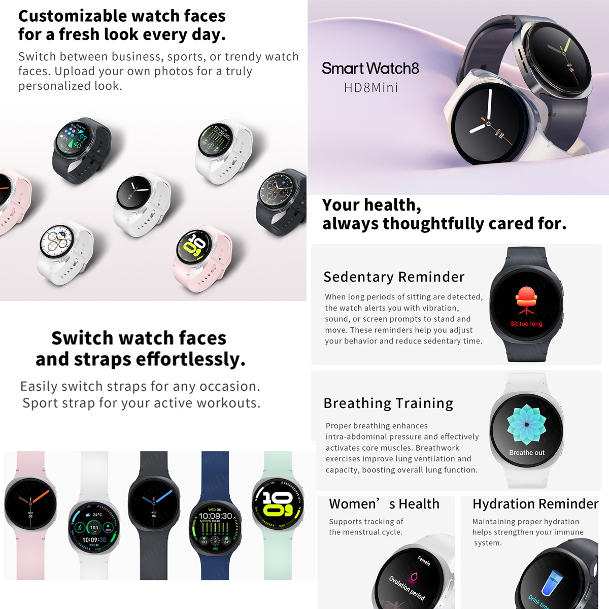 2026 New Watches 8 Mini GPS Tr - Smartwatch Health Watches For Women ulasan dan harga