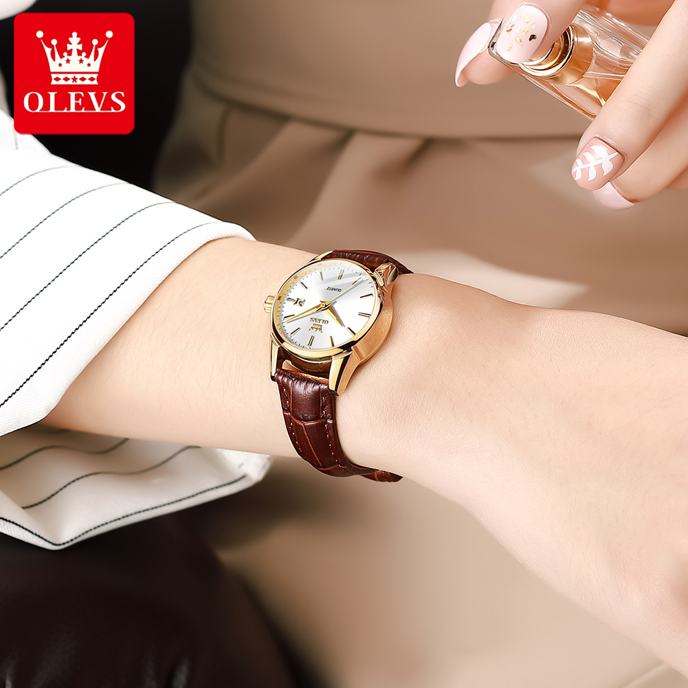 OLEVS Watch 6898 Women Watches - Leather Watch Strap ulasan dan harga