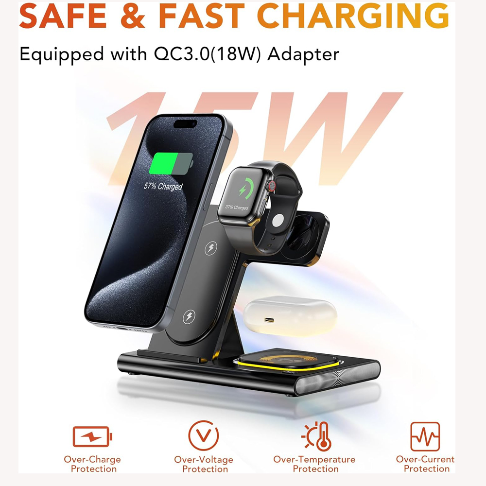 3 in 1 Foldable Charging Stati - Watch Watch Xs ulasan dan harga