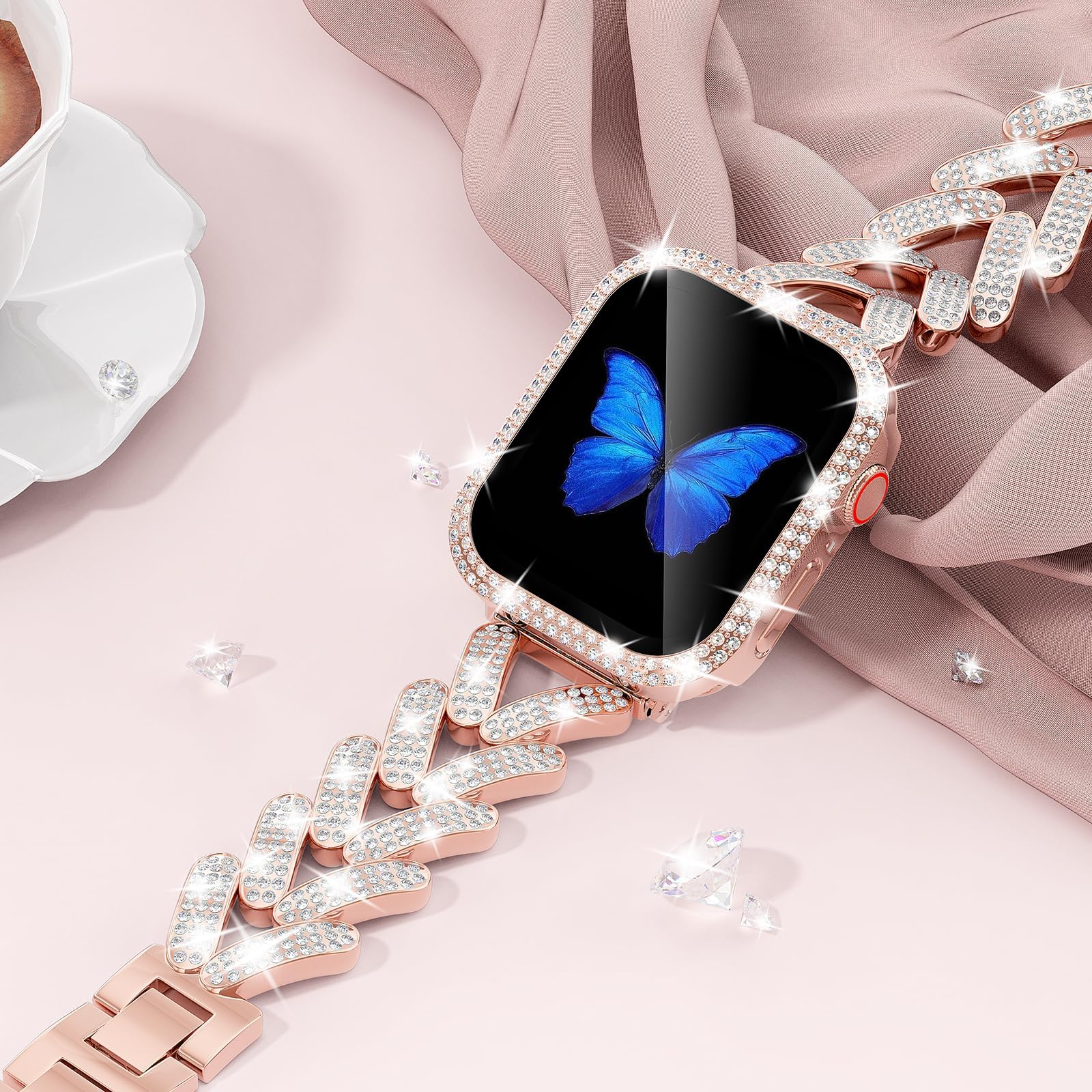 Bling Band for Apple Watch Str - Smartwatch Slim Watches For Men ulasan dan harga