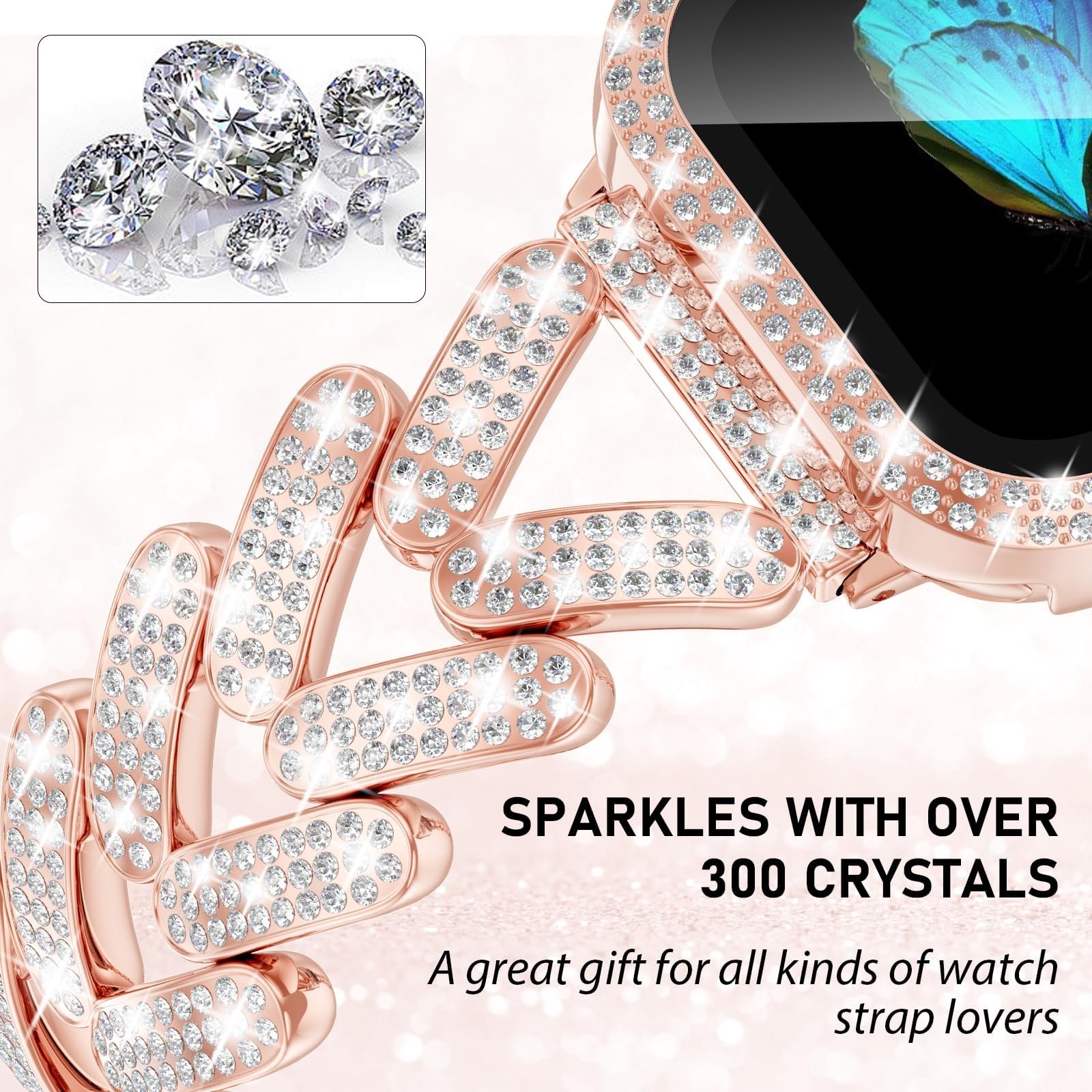 Bling Band for Apple Watch Str - Smartwatch Slim Watches For Men ulasan dan harga