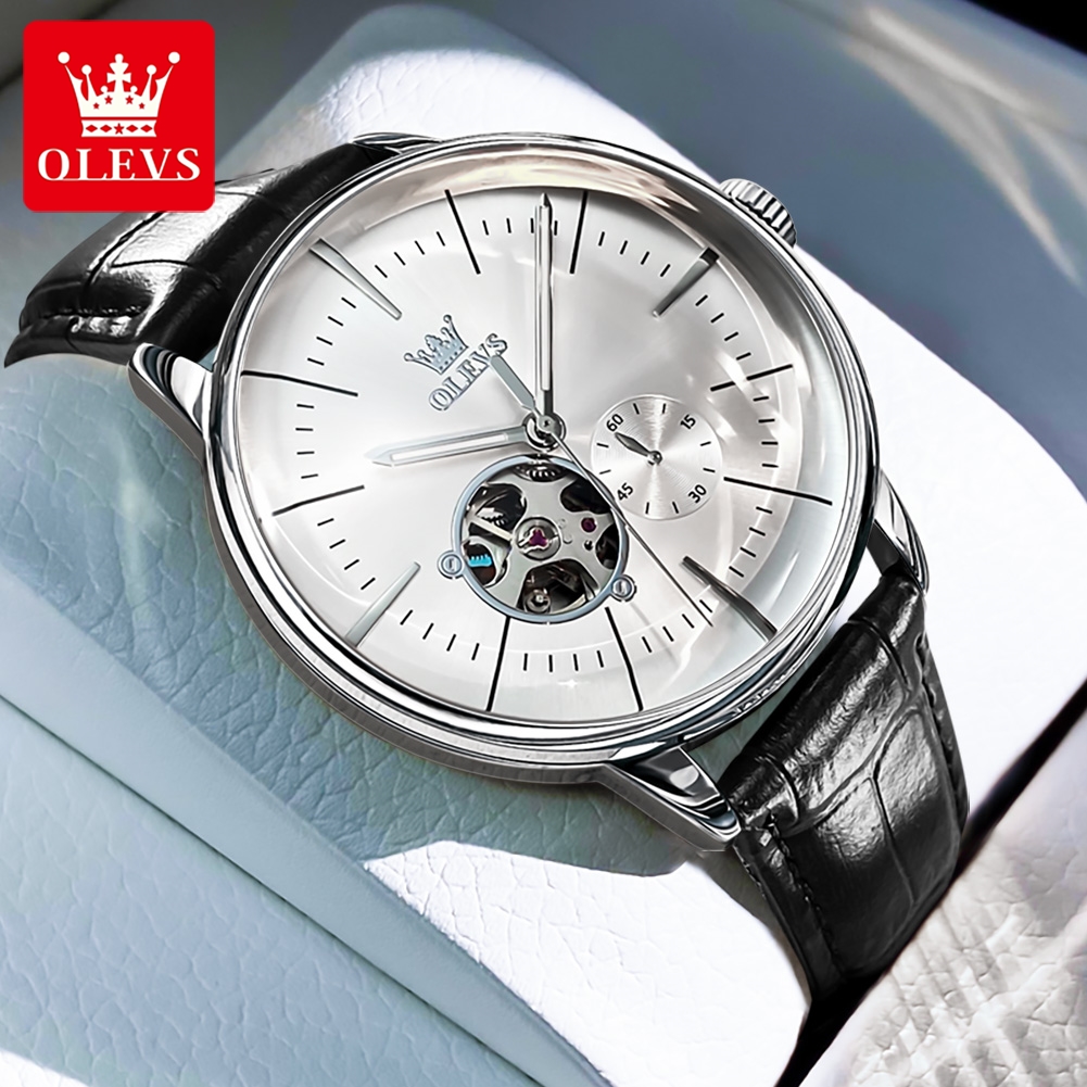OLEVS 6708 Fashion Men's Watch - Leather Watch Strap ulasan dan harga