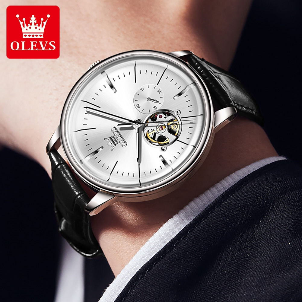 OLEVS 6708 Fashion Men's Watch - Leather Watch Strap ulasan dan harga