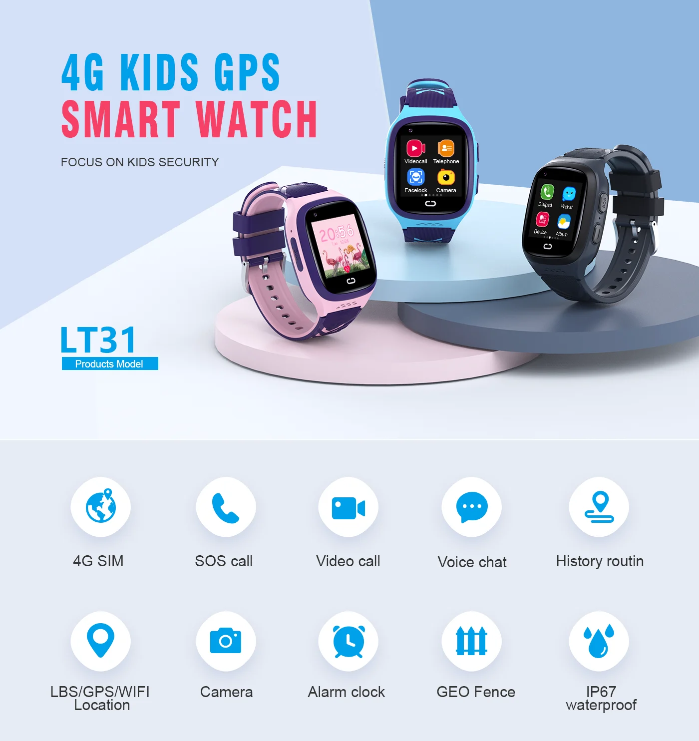 4G Kids Smartwatch SOS Waterpr - Smartwatch Watches For Kids With Gps ulasan dan harga