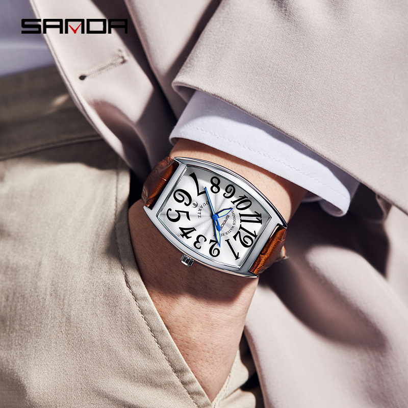 SANDA New Quartz Men's Watch C - Leather Watch Strap ulasan dan harga