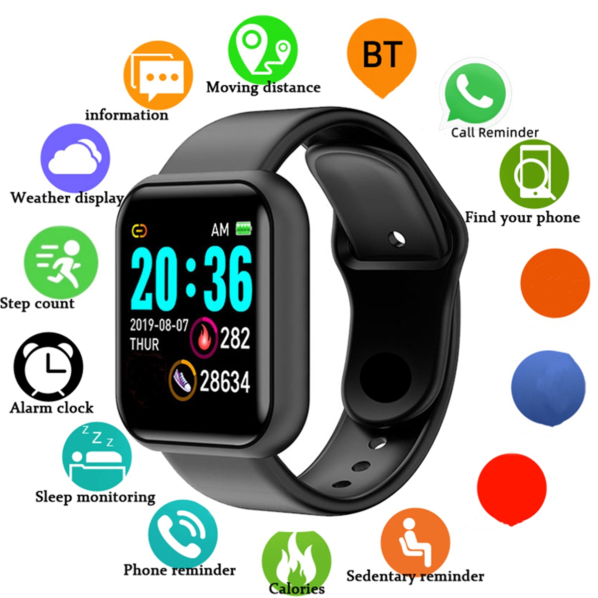 Men Smart Watches Color Screen - Watch Smart Y68 ulasan dan harga