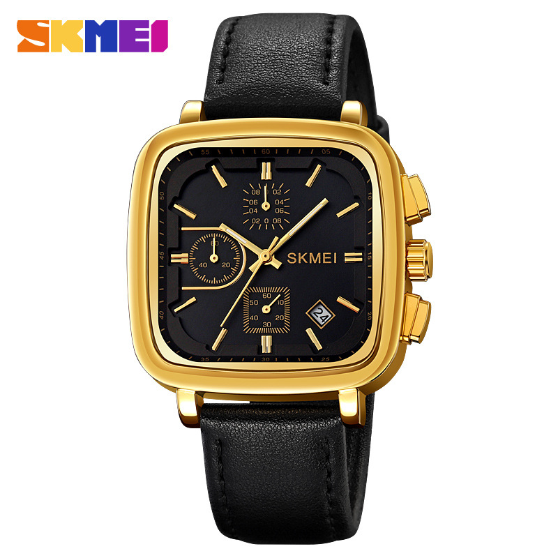 Square Men's Watch Quartz Wate - Leather Watch Strap ulasan dan harga