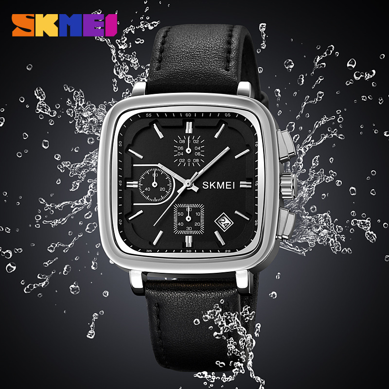 Square Men's Watch Quartz Wate - Leather Watch Strap ulasan dan harga