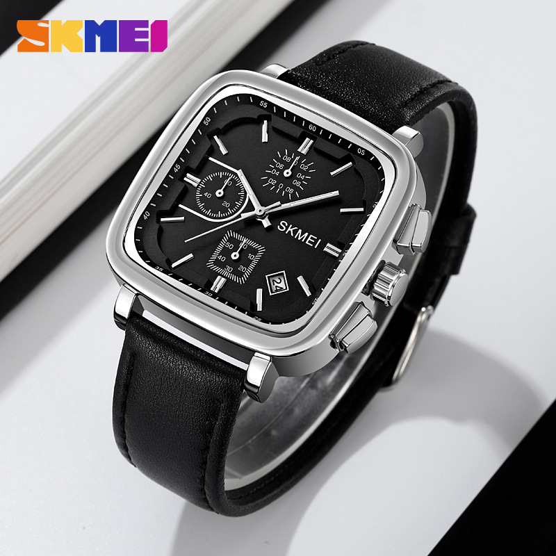 Square Men's Watch Quartz Wate - Leather Watch Strap ulasan dan harga