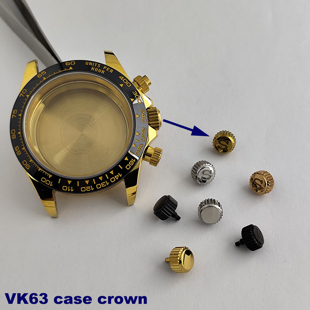 VK63 Crown Silver Black Gold R - Watch Crown Pusher ulasan dan harga