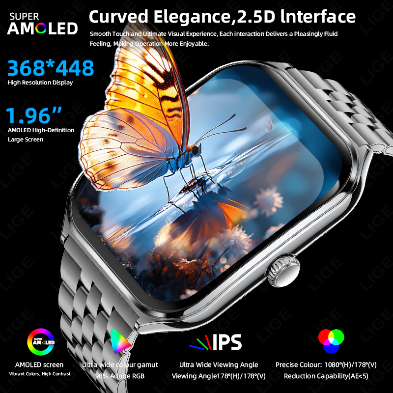 LIGE Fashion Ultra-Slim Amoled - Smartwatch Slim Watches For Men ulasan dan harga