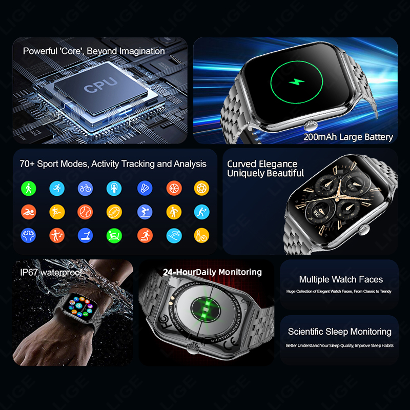 LIGE Fashion Ultra-Slim Amoled - Smartwatch Slim Watches For Men ulasan dan harga