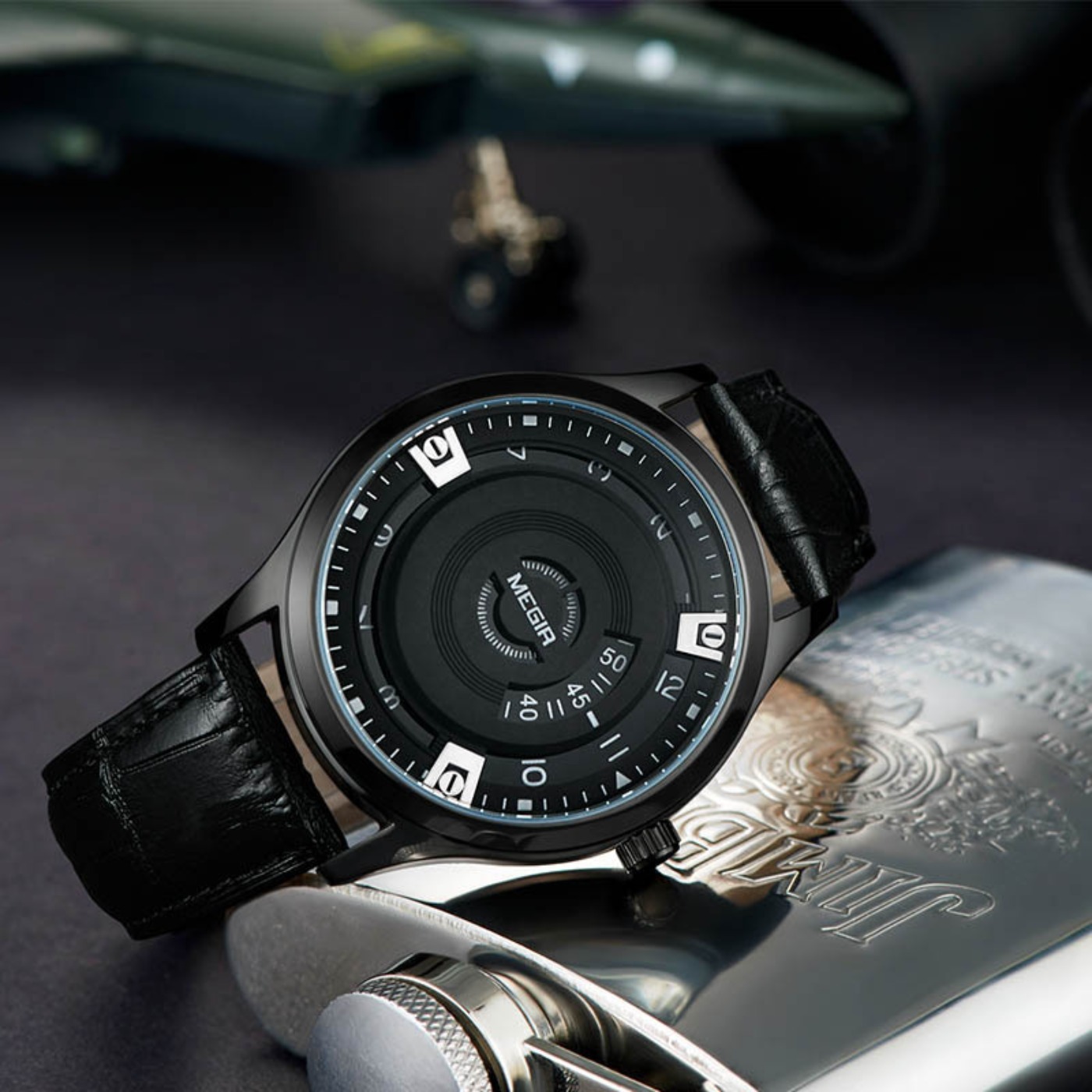 MEGIR Men Watches Luxury Leath - Leather Watch Strap ulasan dan harga