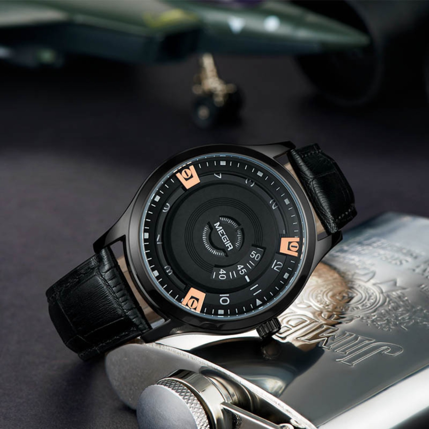 MEGIR Men Watches Luxury Leath - Leather Watch Strap ulasan dan harga