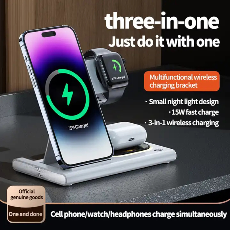 3 In 1 Wireless Charger For iP - Watch Watch Xs ulasan dan harga