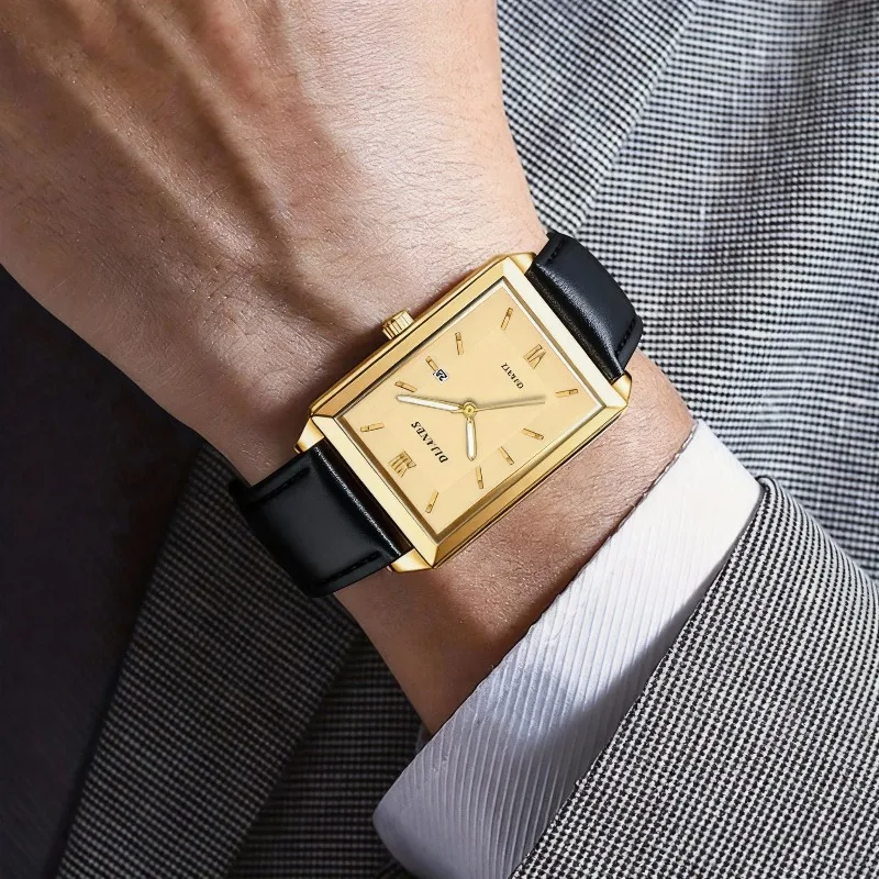 Casual Leather Men Watches Sim - Smartwatch Square Watches For Men ulasan dan harga