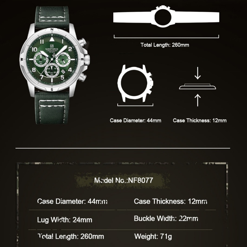 NAVIFORCE Bussiness Men Quartz - Leather Watch Strap ulasan dan harga