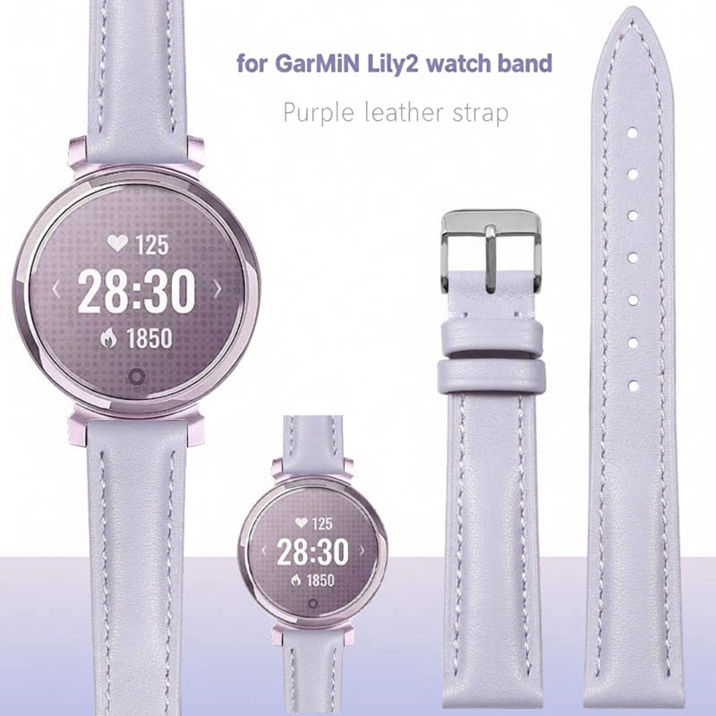 For Garmin Lily2 genuine leath - Smartwatch Purple Watches For Women ulasan dan harga