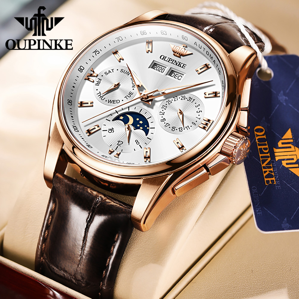 OUPINKE Men's Watches Casual T - Leather Watch Strap ulasan dan harga