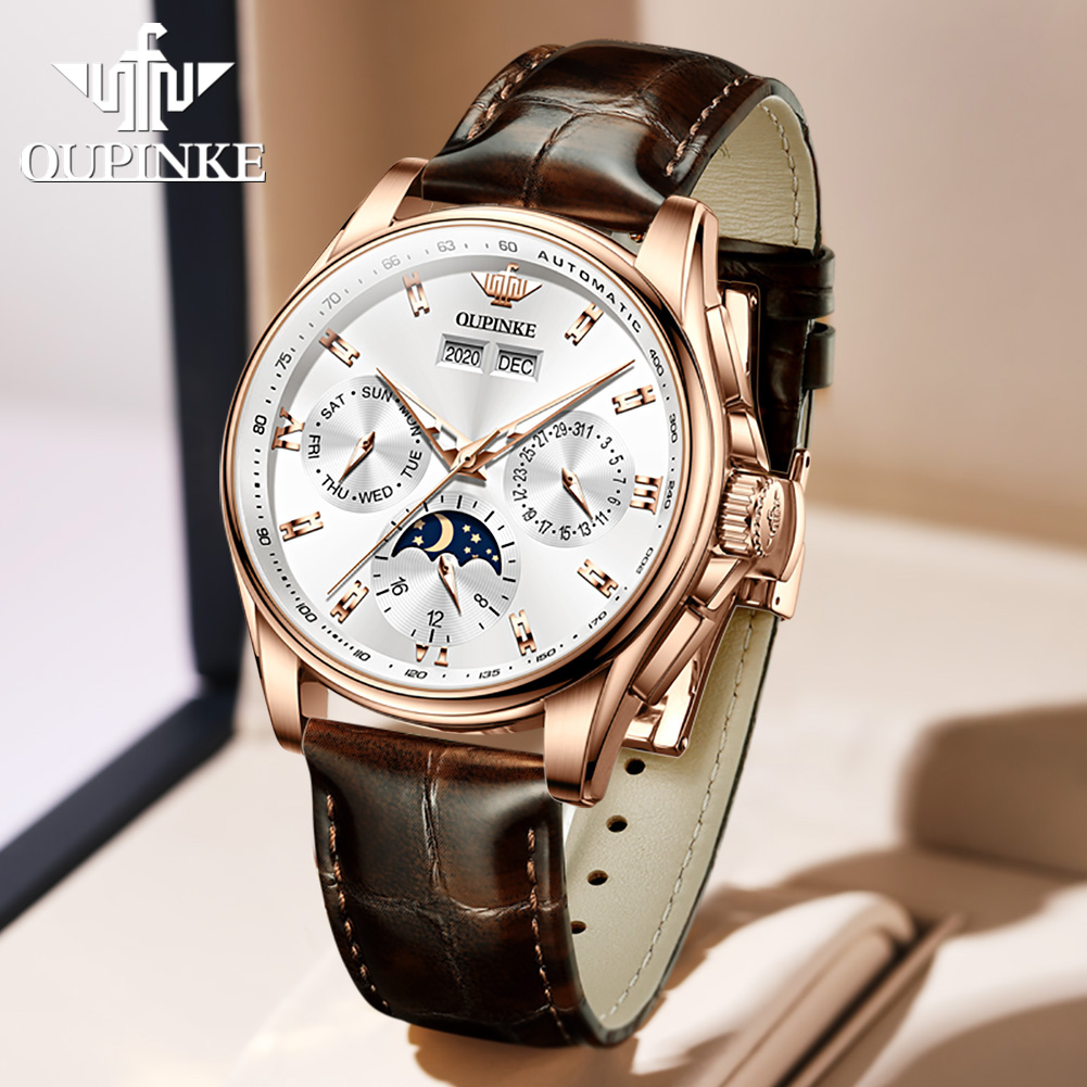 OUPINKE Men's Watches Casual T - Leather Watch Strap ulasan dan harga