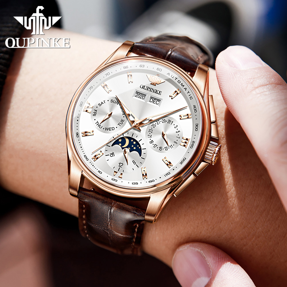 OUPINKE Men's Watches Casual T - Leather Watch Strap ulasan dan harga