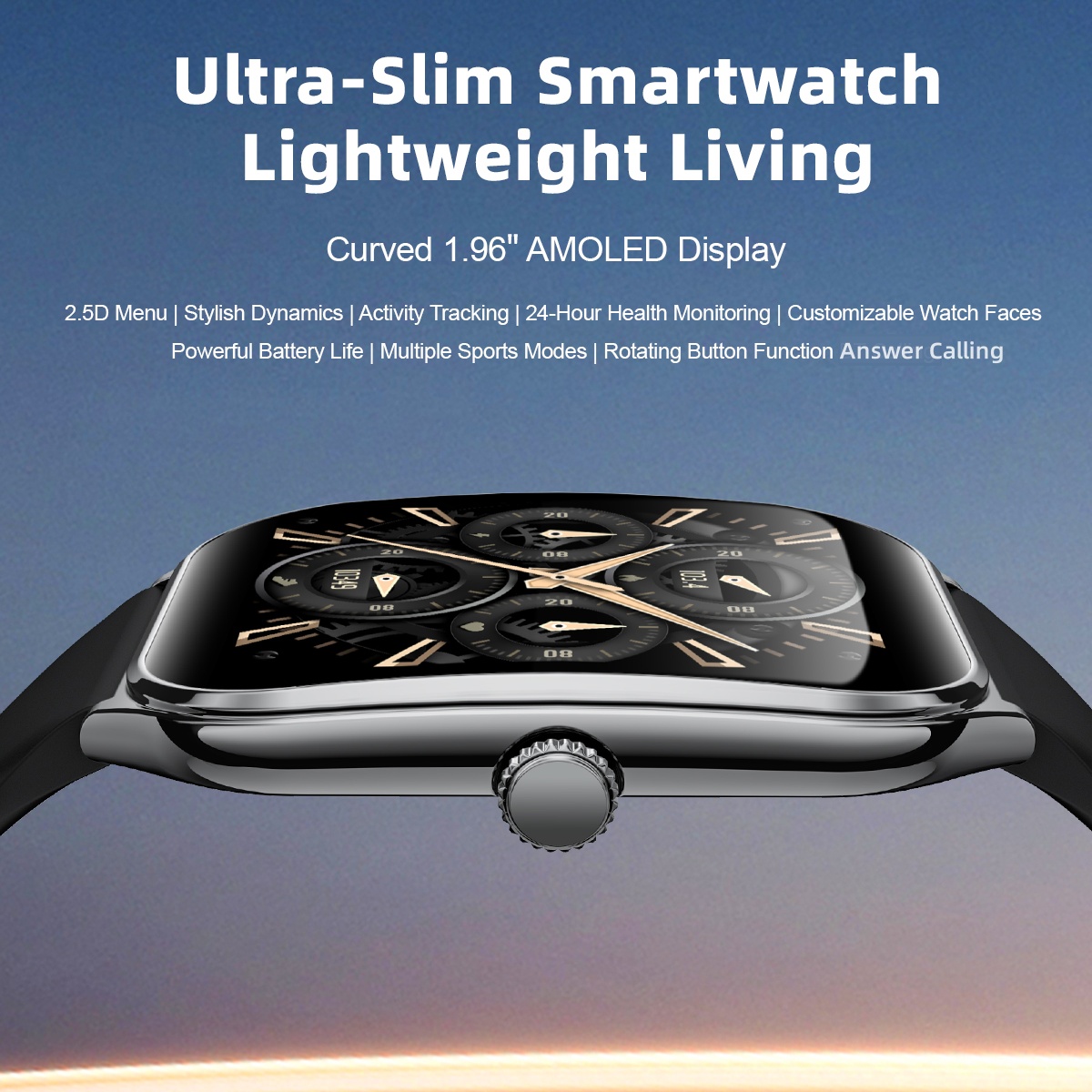 Fashion Ultra-Slim Amoled Smar - Smartwatch Slim Watches For Men ulasan dan harga