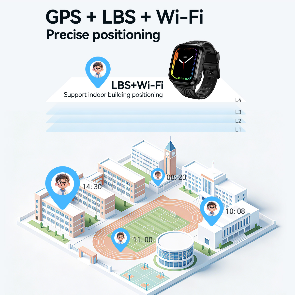 HOCO Y108 1.69inch HD LCD Curv - Smartwatch Watches For Kids With Gps ulasan dan harga